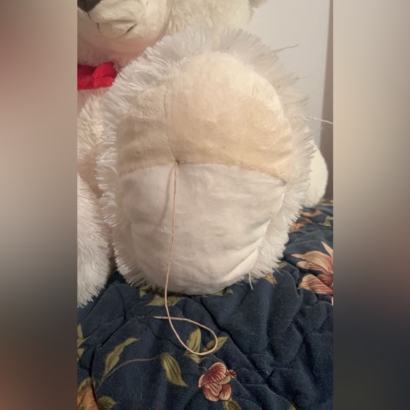 🧸White with Red Bow Plush Giant Teddy 29inch - Picture 7 of 7